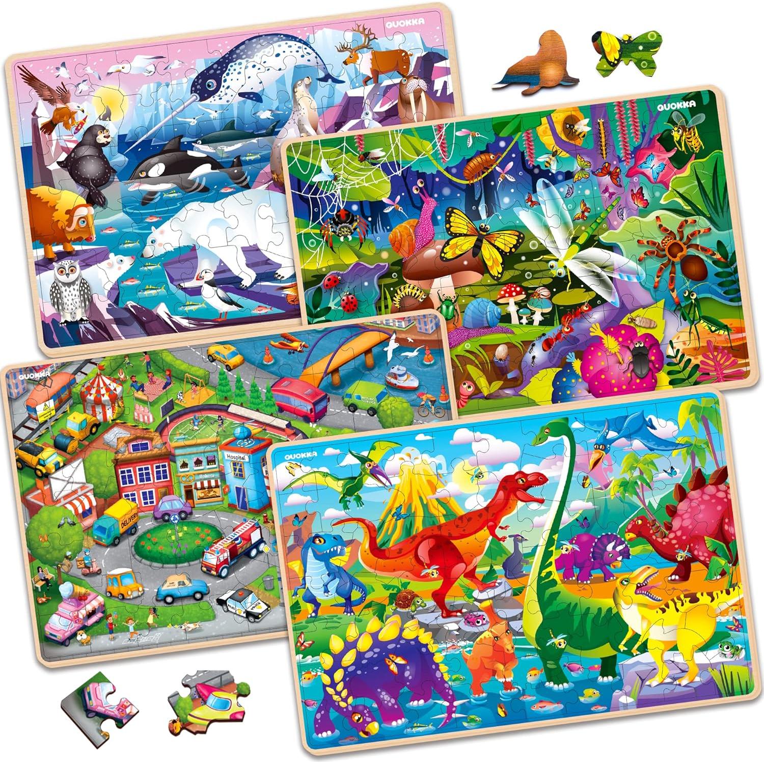Puzzles de Madera Quokka 4 Rompecabezas 60 Piezas Niños 3-10 Años