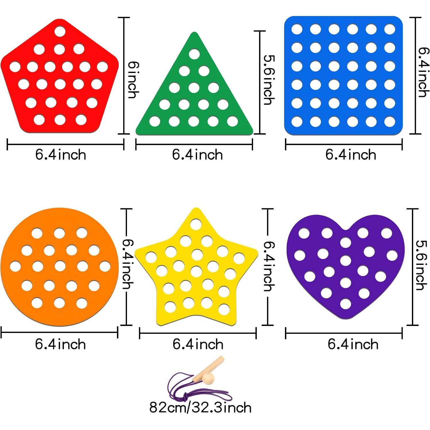Juguete de Enhebrado Geométrico ECam para Niños 3-6 Años