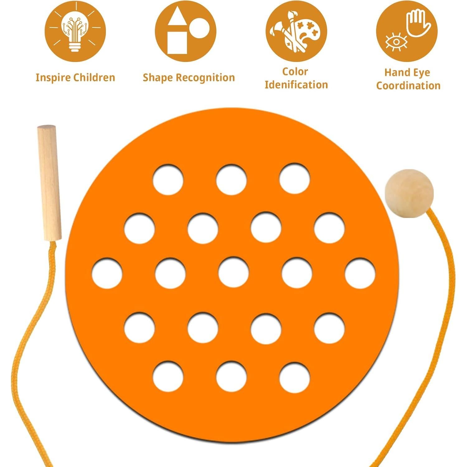 Juguete de Enhebrado Geométrico ECam para Niños 3-6 Años