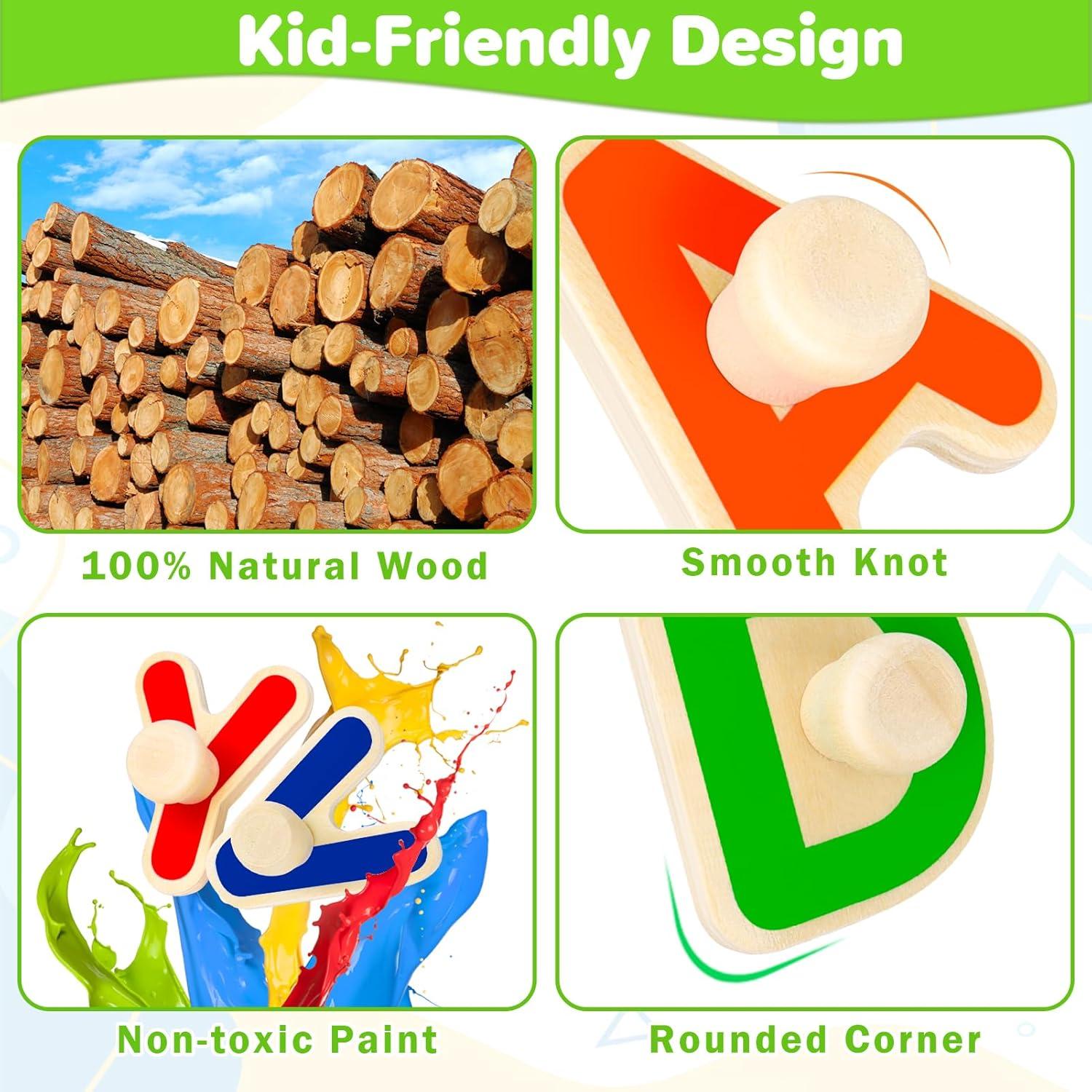 Rompecabezas de Alfabeto de Madera Jumlys para Niños 1-3 Años