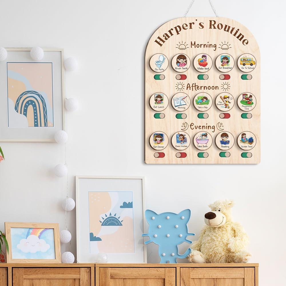 Tabla de Rutina Diaria Personalizada TinyKidz para Niños