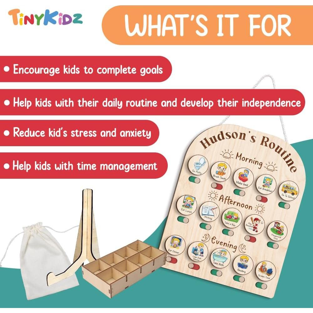Tabla de Rutina Diaria Personalizada TinyKidz para Niños