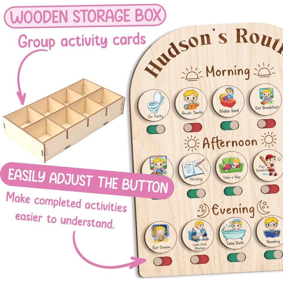 Tabla de Rutina Diaria Personalizada TinyKidz para Niños