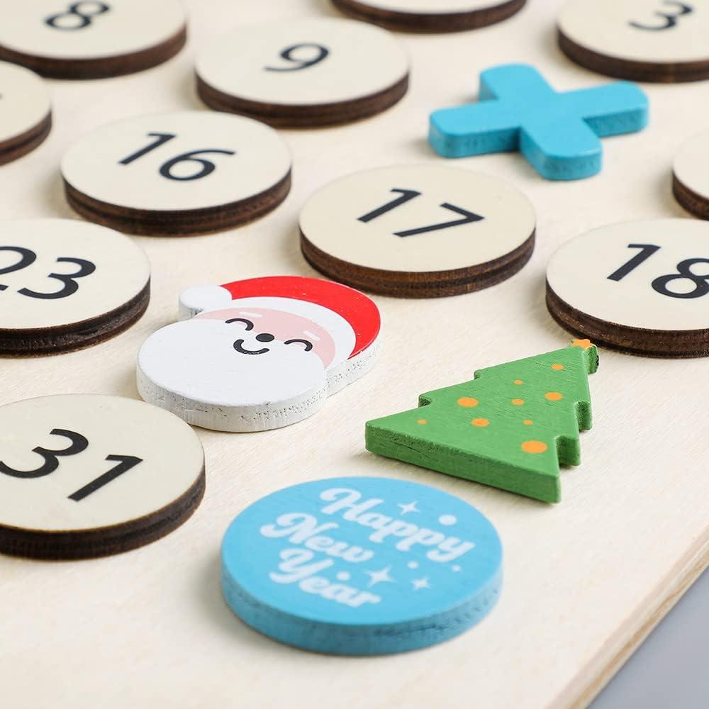 Calendario Perpetuo de Madera Azul Ginkgo para Niños 39.37x31.75cm