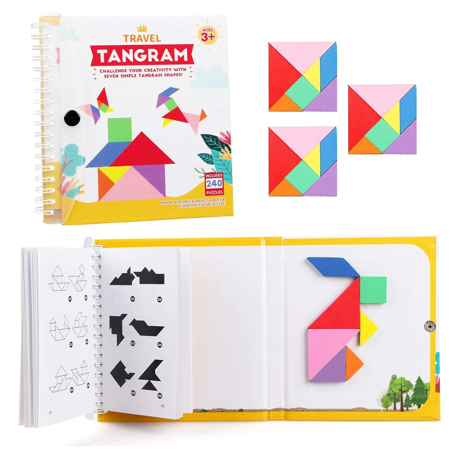 Rompecabezas Tangram Magnético Vanmor - 3 Juegos de Viaje