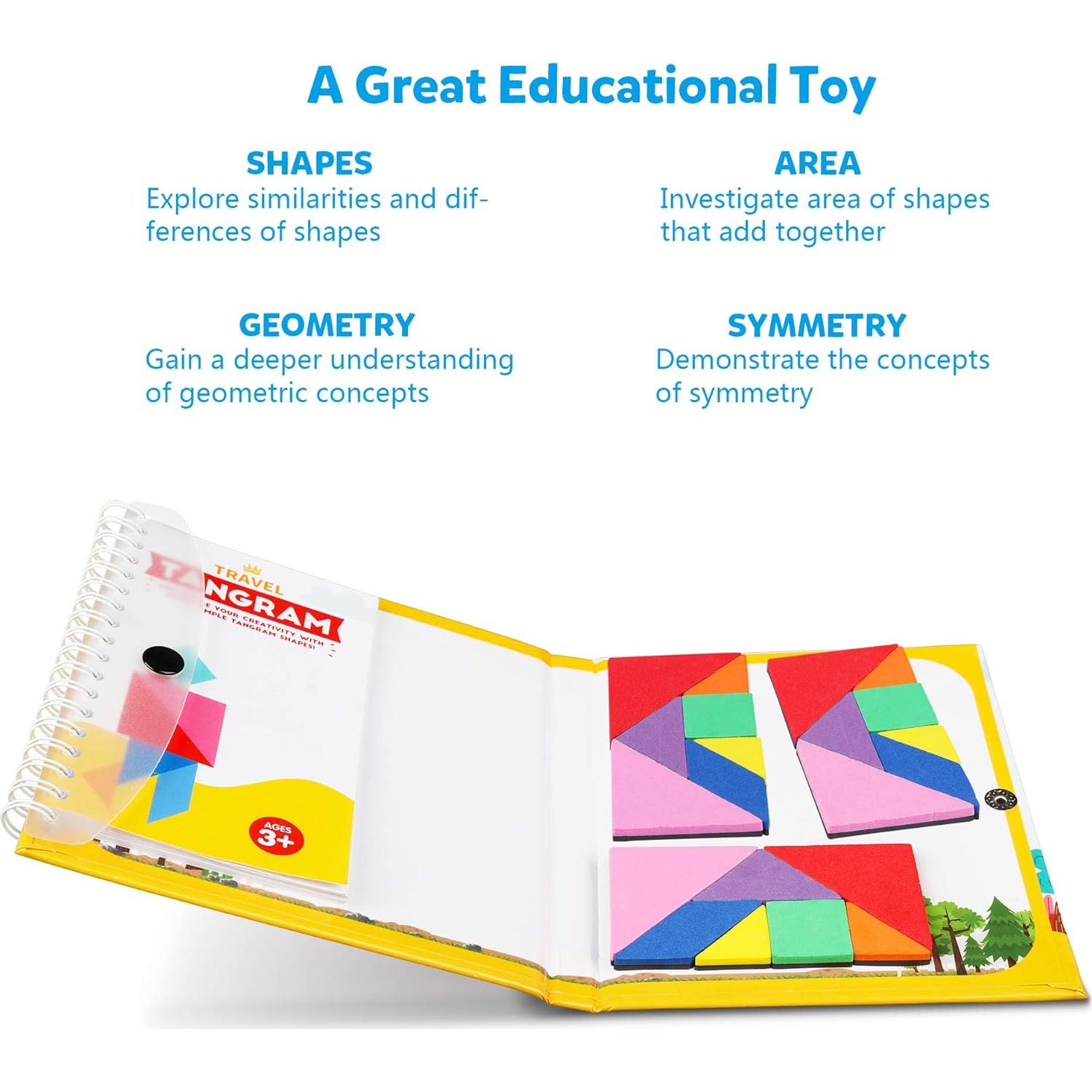 Rompecabezas Tangram Magnético Vanmor - 3 Juegos de Viaje