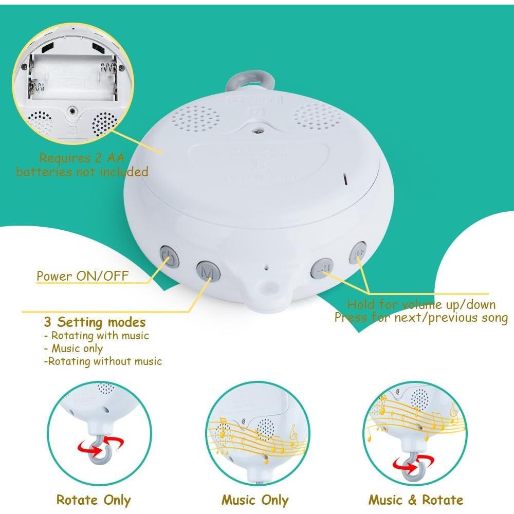 Móvil de Cuna para Bebés teytoy HJC10130TT63 Blanco y Negro