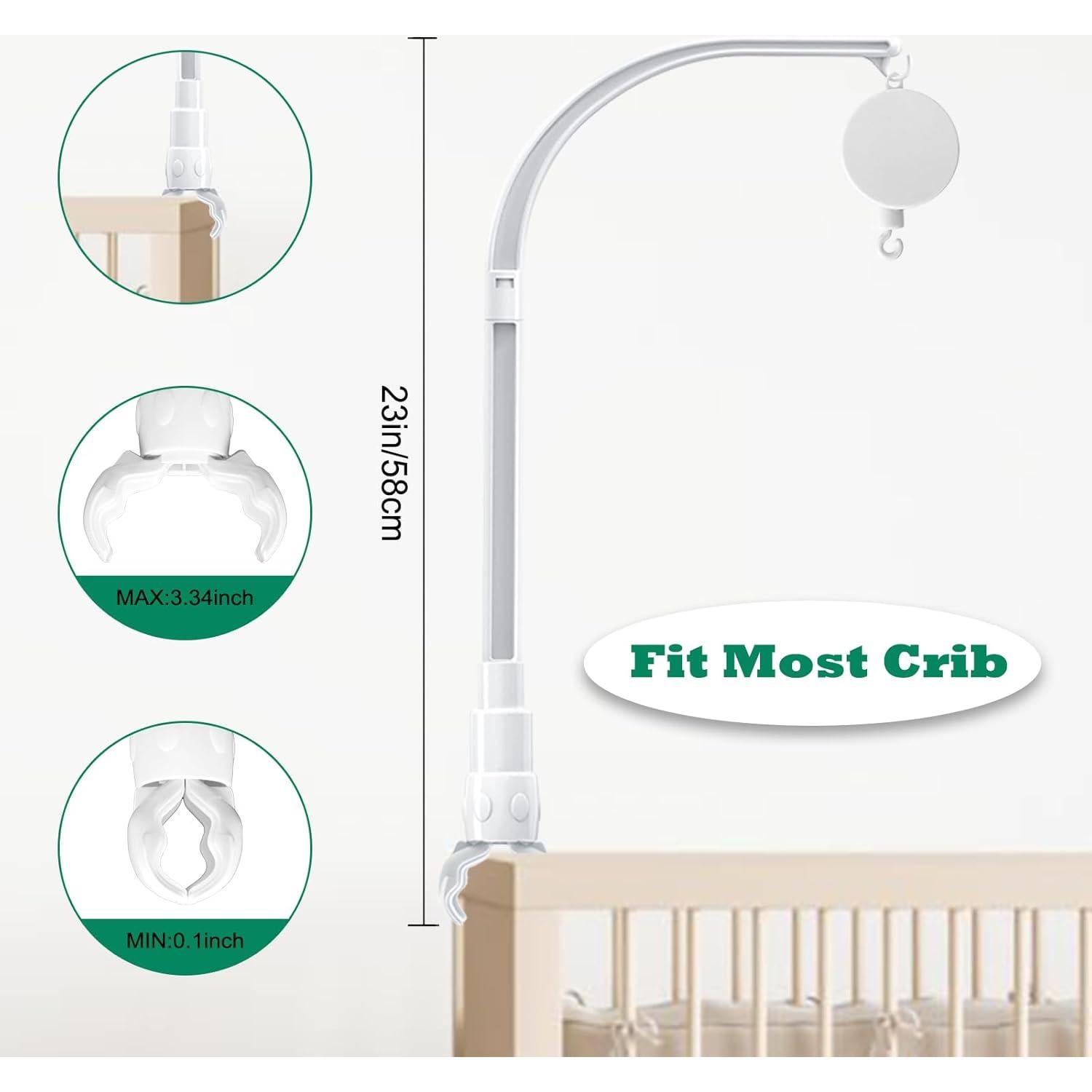 Soporte de brazo para móvil de cuna LIUDHPSP 58.4 cm ajustable