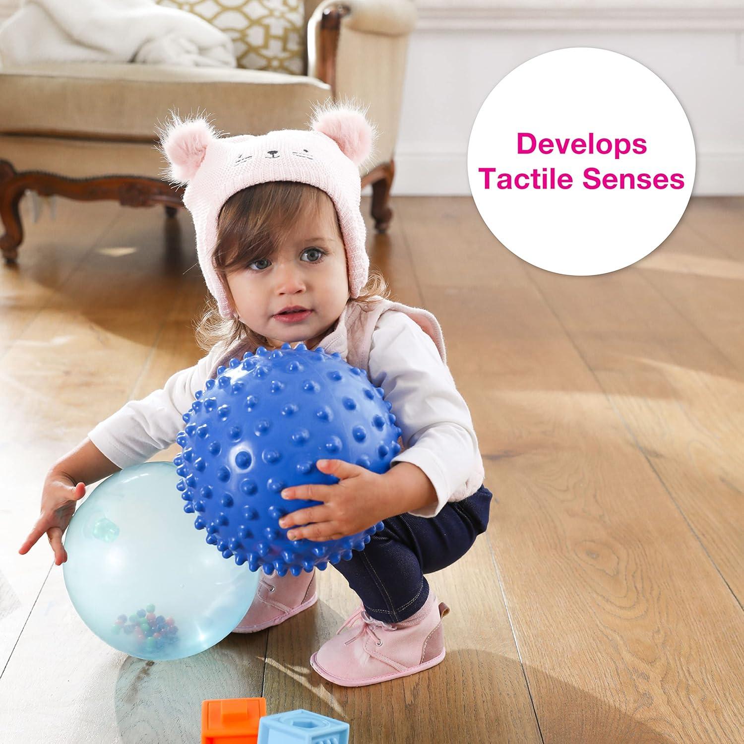 Bola Sensorial Edushape 18 cm Azul Desinflada para Bebés