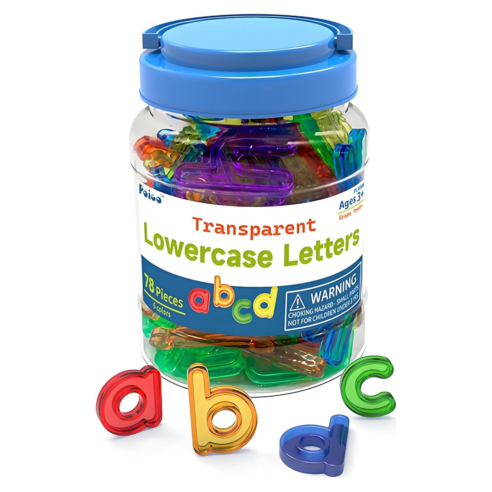 Letras Minúsculas Translúcidas 78 Pcs - Juguetes Educativos