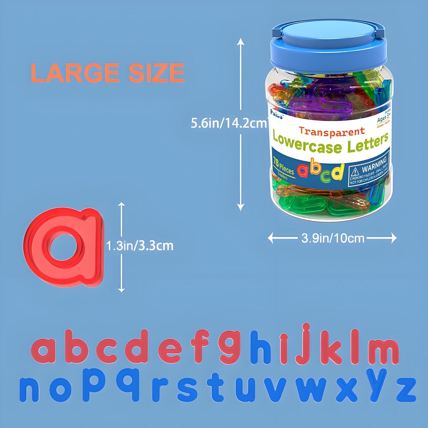 Letras Minúsculas Translúcidas 78 Pcs - Juguetes Educativos