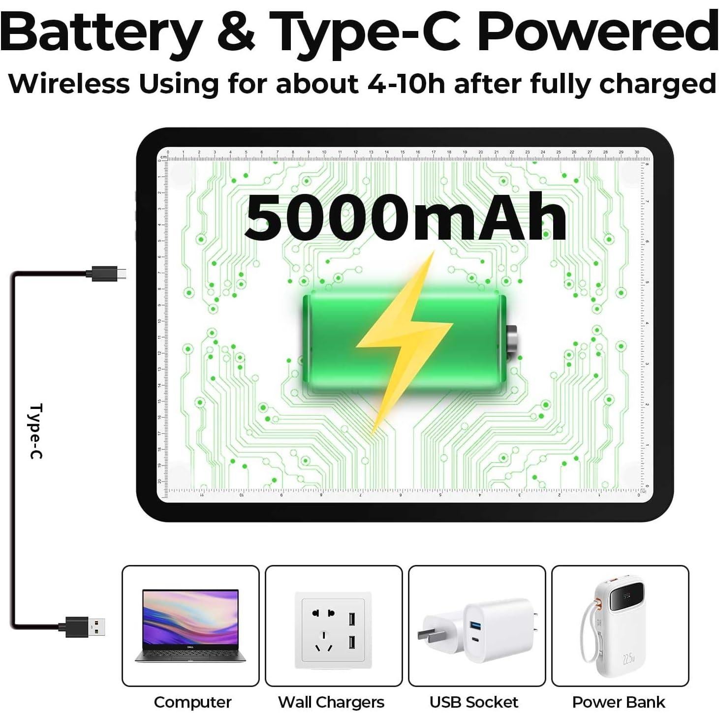 Tablero de Luz A2 Zocelight Recargable Magnético 64x46cm