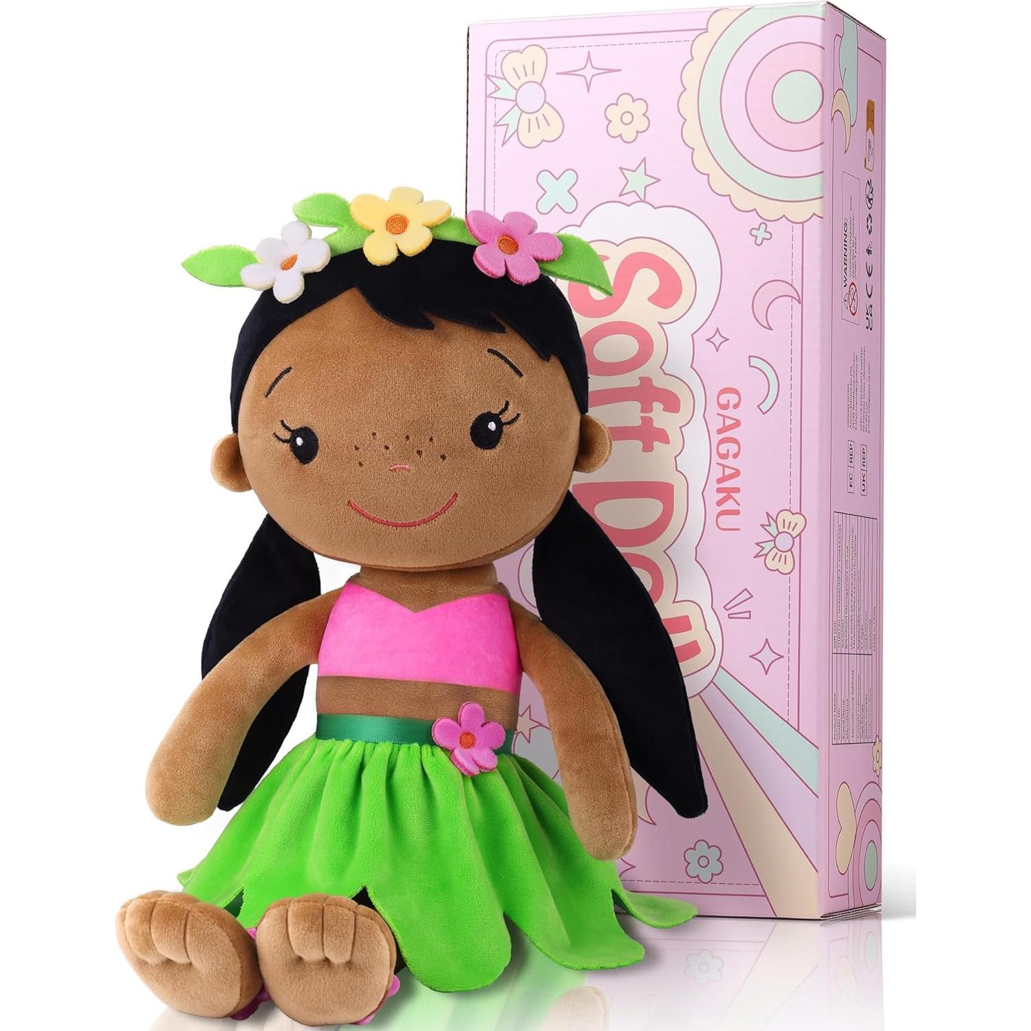 Muñeca de Trapo GAGAKU 40 cm Afroamericana Lavable