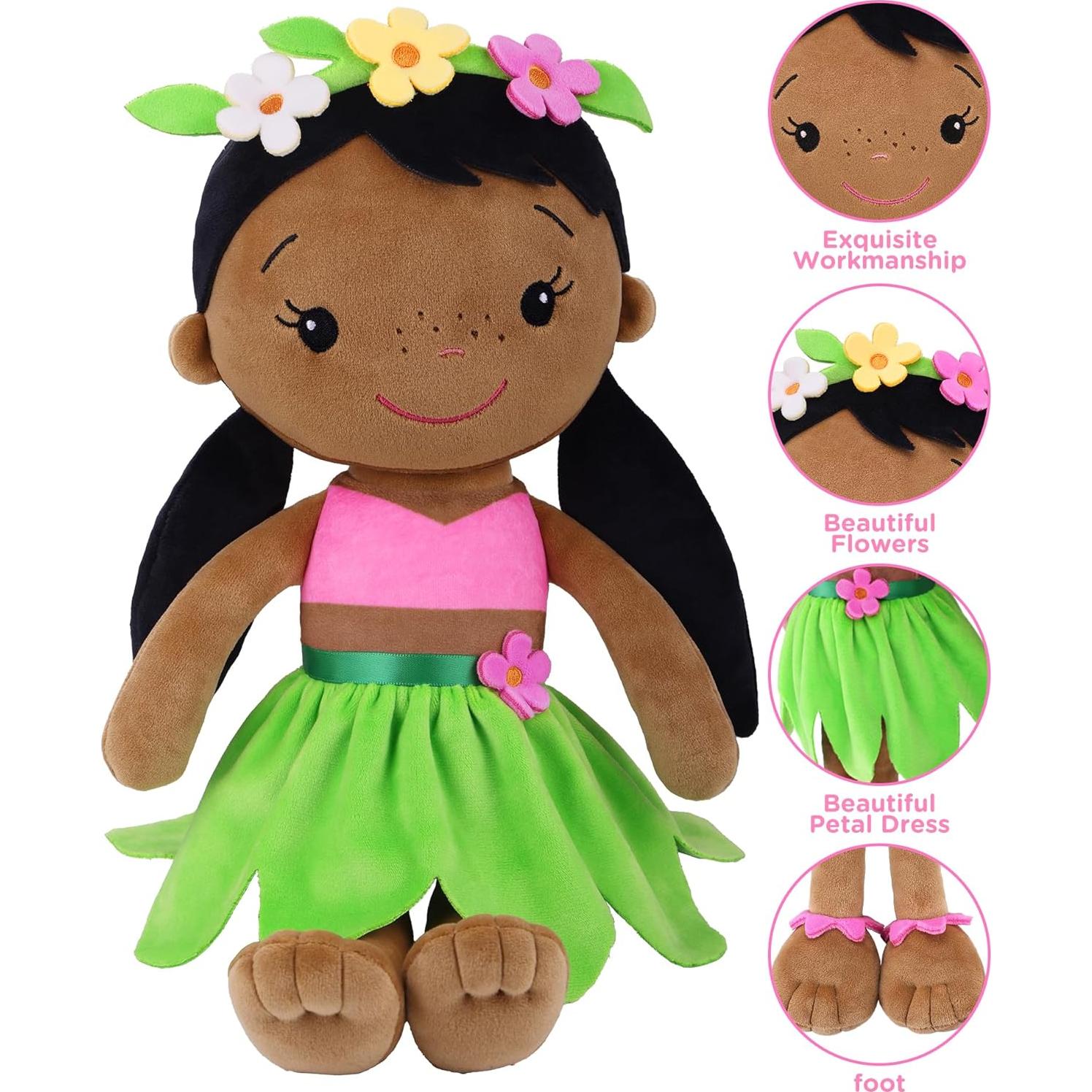 Muñeca de Trapo GAGAKU 40 cm Afroamericana Lavable