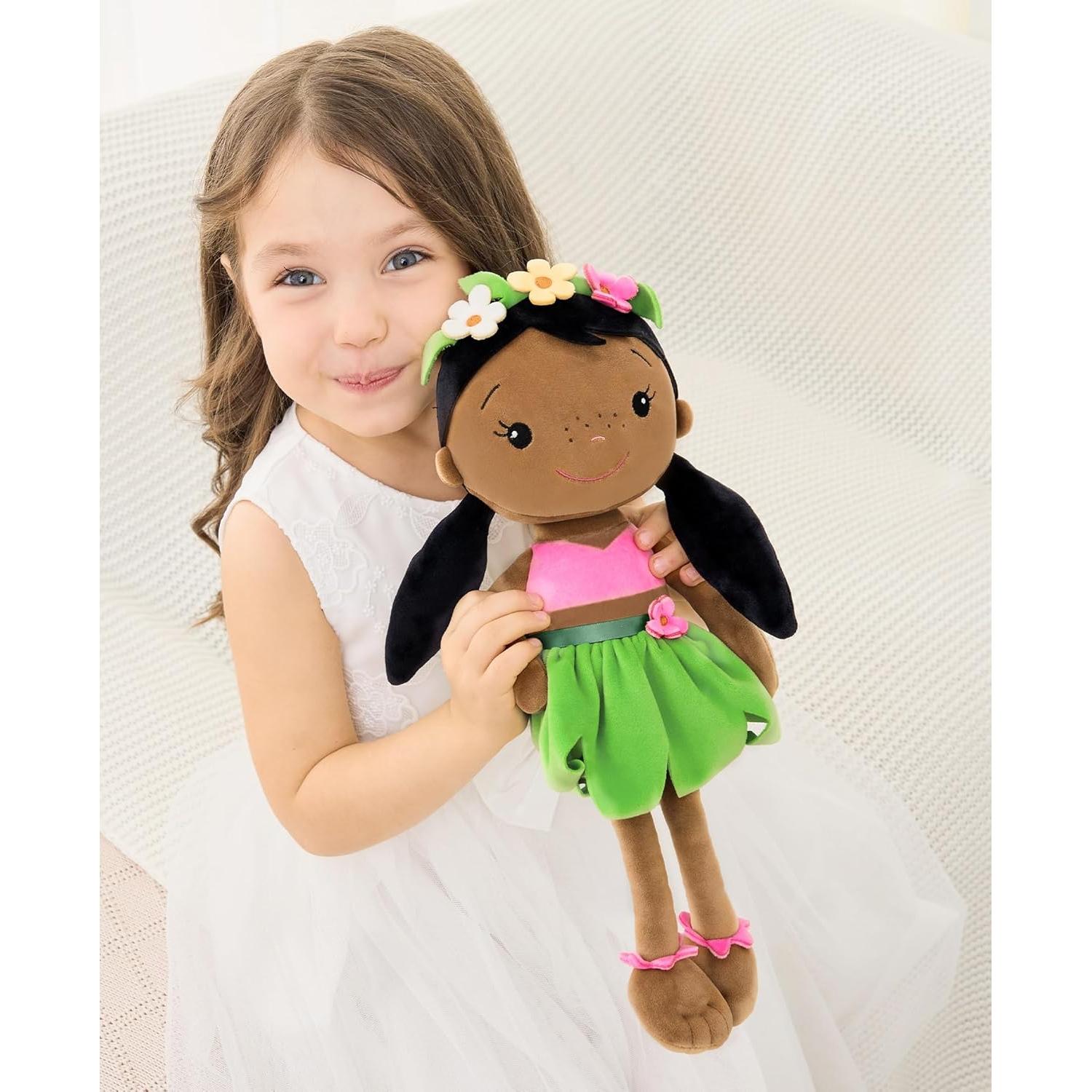 Muñeca de Trapo GAGAKU 40 cm Afroamericana Lavable