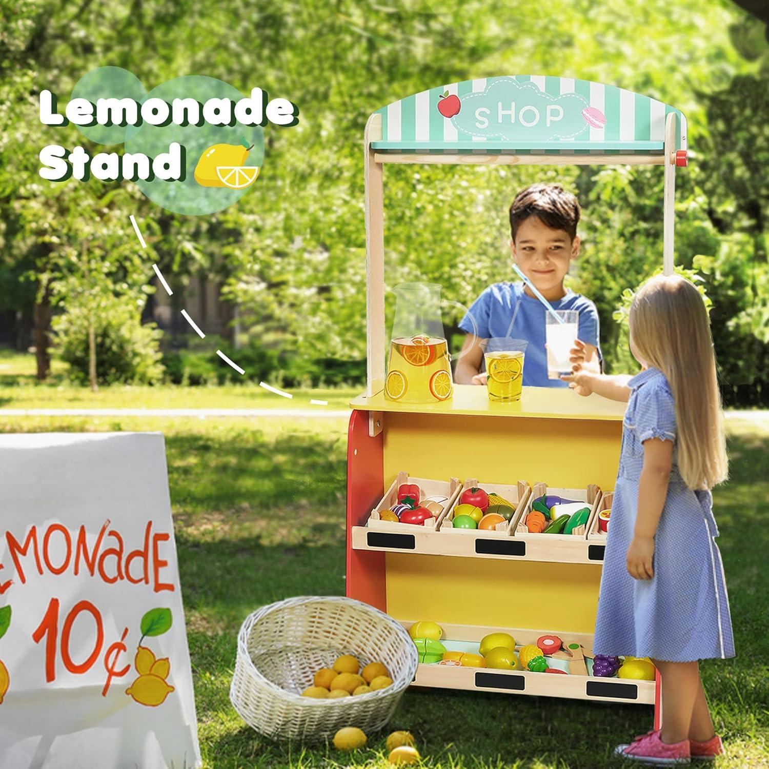 Teatro de Marionetas de Madera Rundad con 2 Marionetas y Puesto