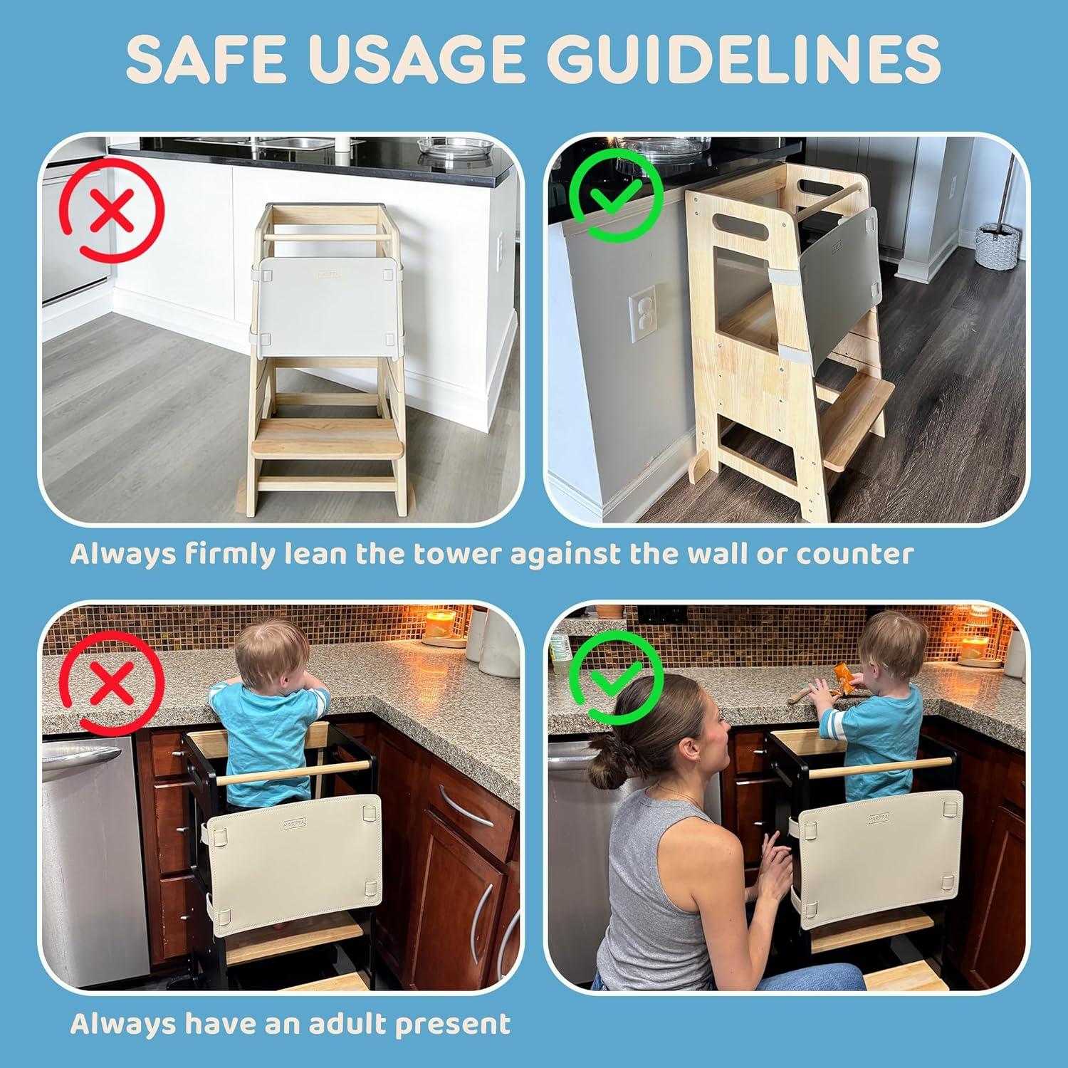 Torre de Cocina HARPPA para Niños con Altura Ajustable