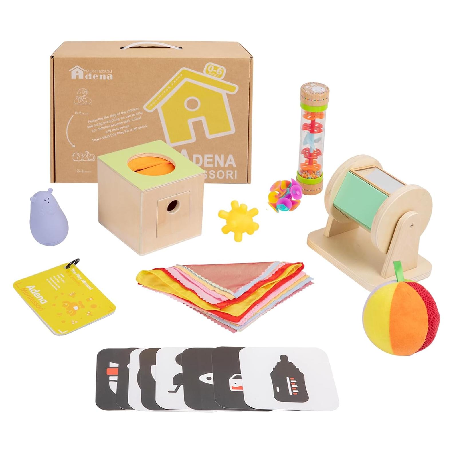 Juguetes Montessori 8 en 1 para Bebés 0-6 Meses - Desarrollo Sensorial