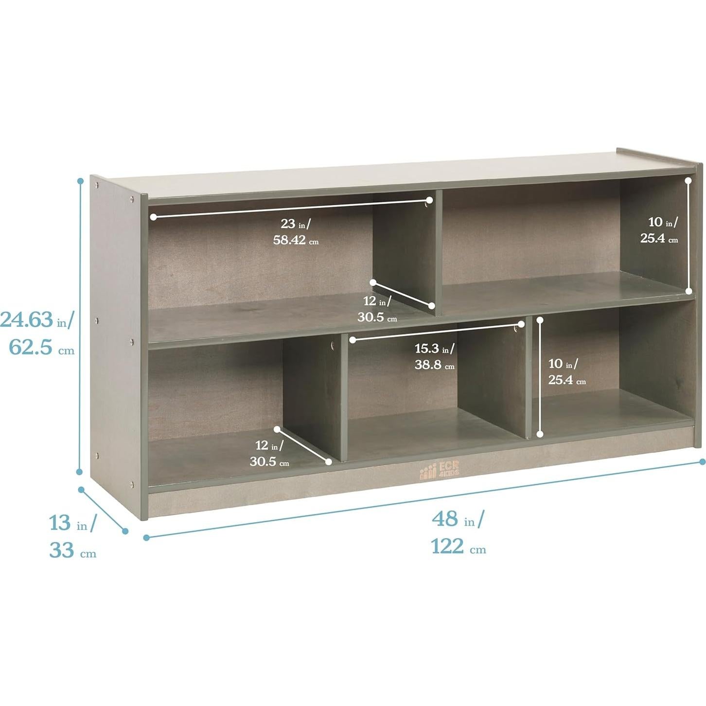 Gabinete de Almacenamiento Móvil ECR4Kids 5 Compartimentos Gris
