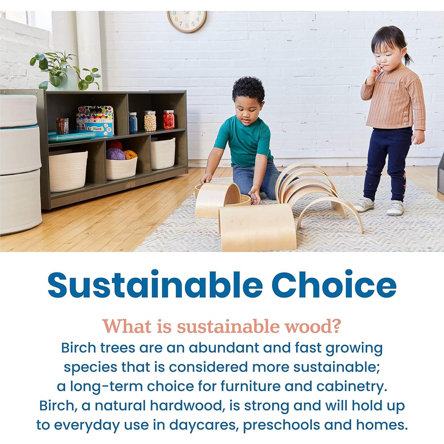 Gabinete de Almacenamiento Móvil ECR4Kids 5 Compartimentos Gris