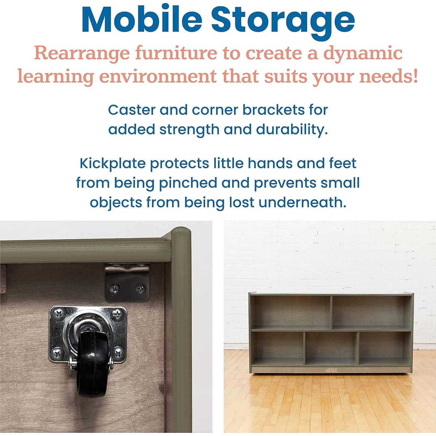 Gabinete de Almacenamiento Móvil ECR4Kids 5 Compartimentos Gris