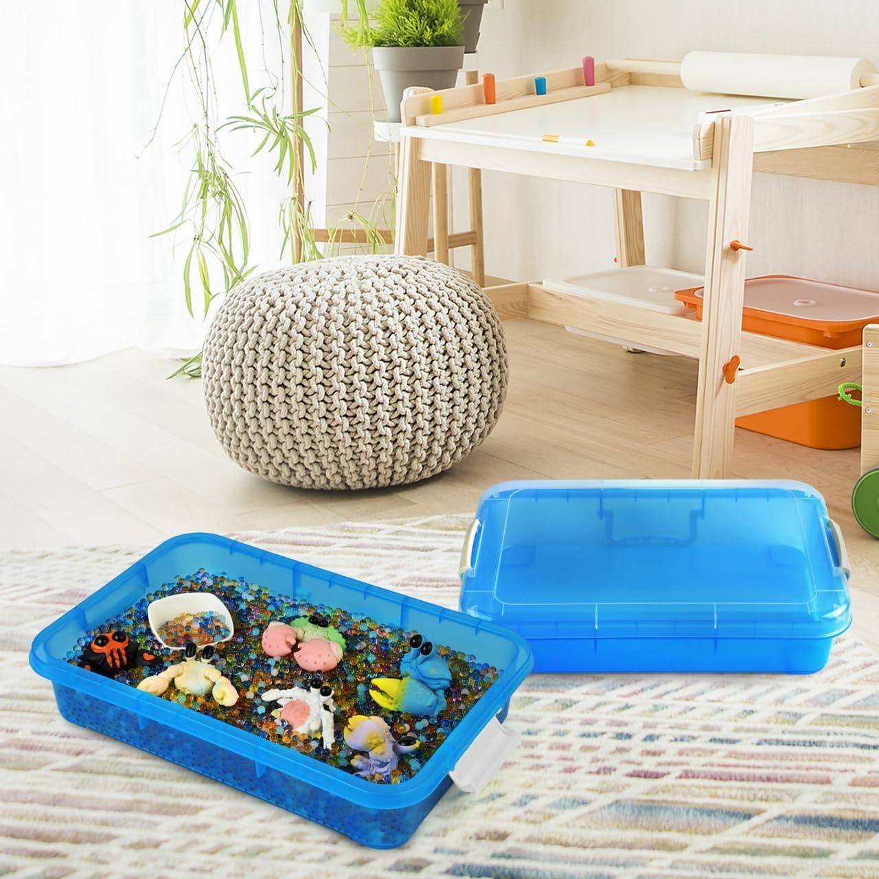 Bandeja de Juego Sensory Bin Madzee 38.1 cm con Tapa Azul
