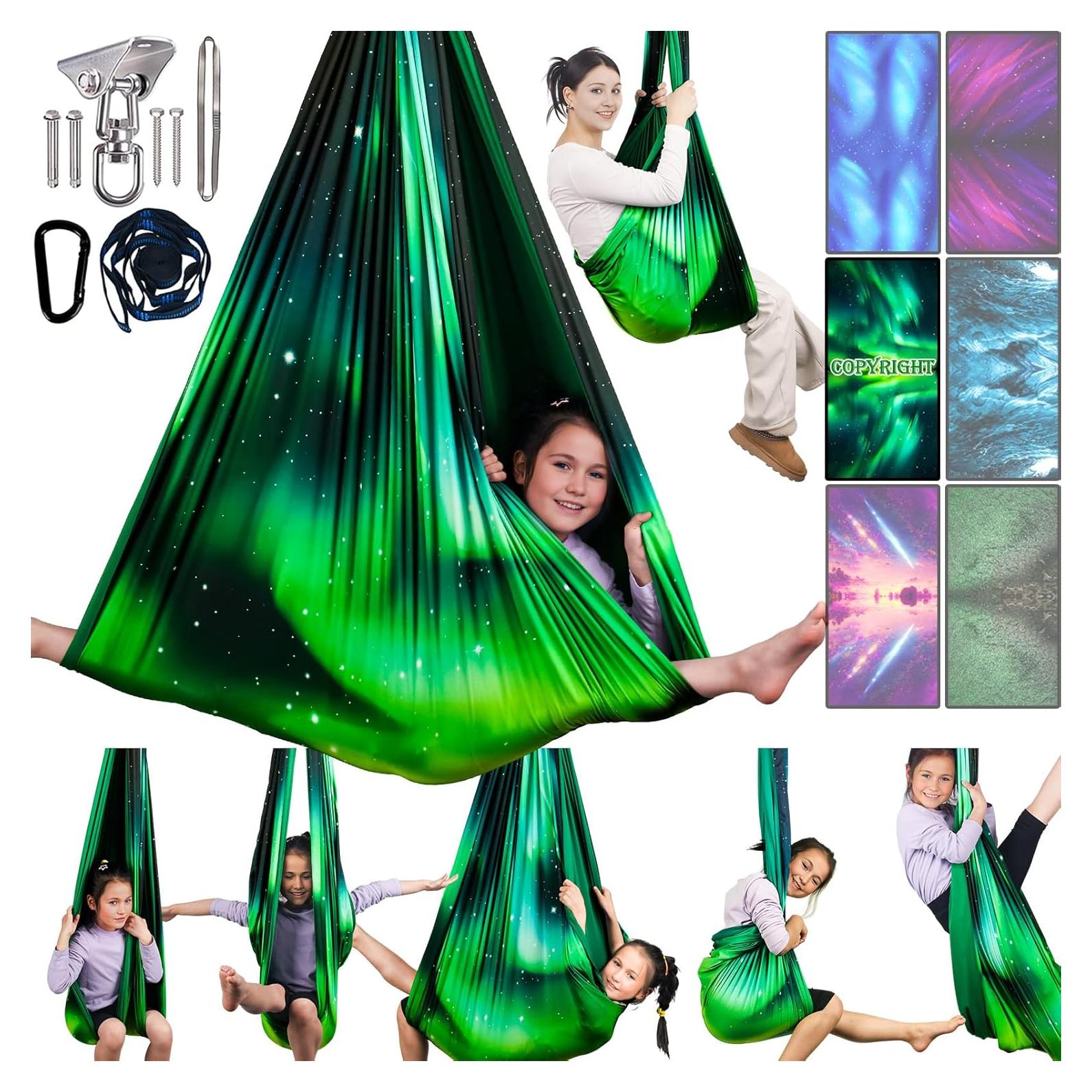 Columpio Sensorial Terapéutico Yatoco Verde Aurora 150x150cm