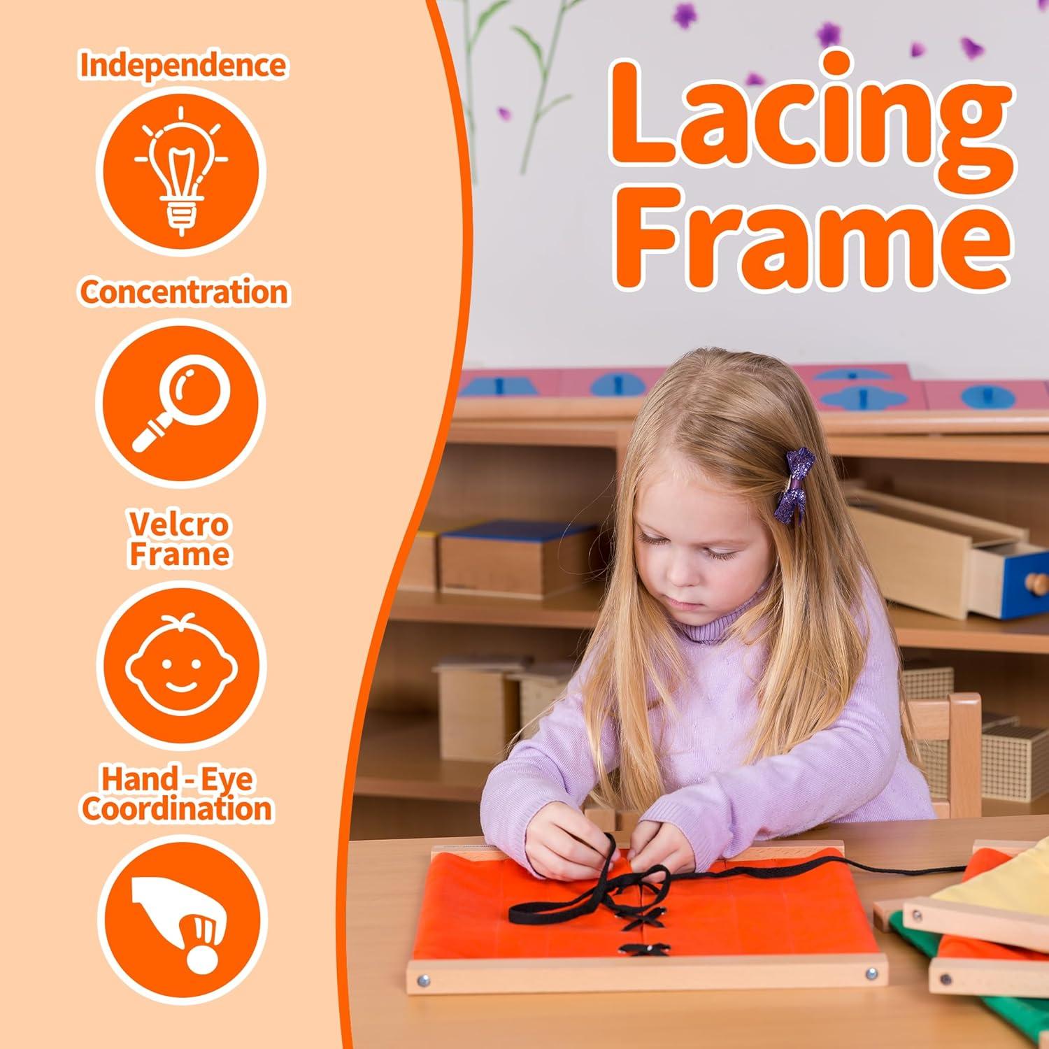 Marco de Enhebrado Montessori Outlet para Niños 3-6 Años