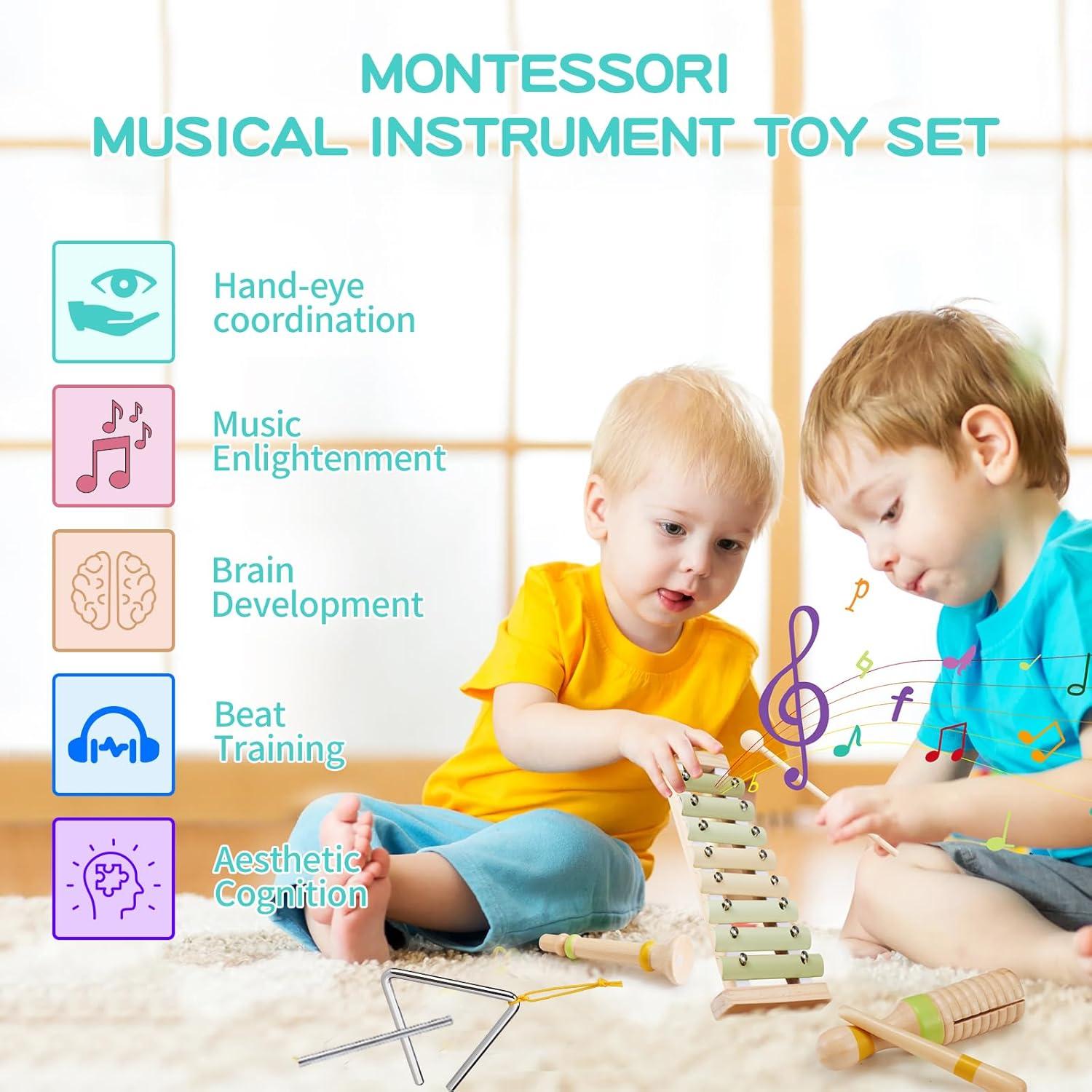 Juego de Instrumentos Musicales Montessori Ehome para Bebés