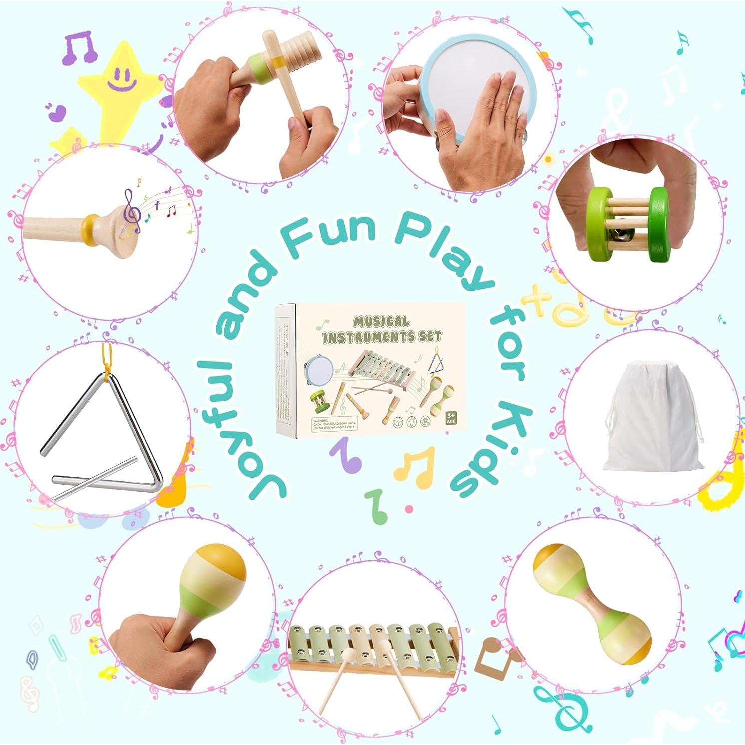 Juego de Instrumentos Musicales Montessori Ehome para Bebés