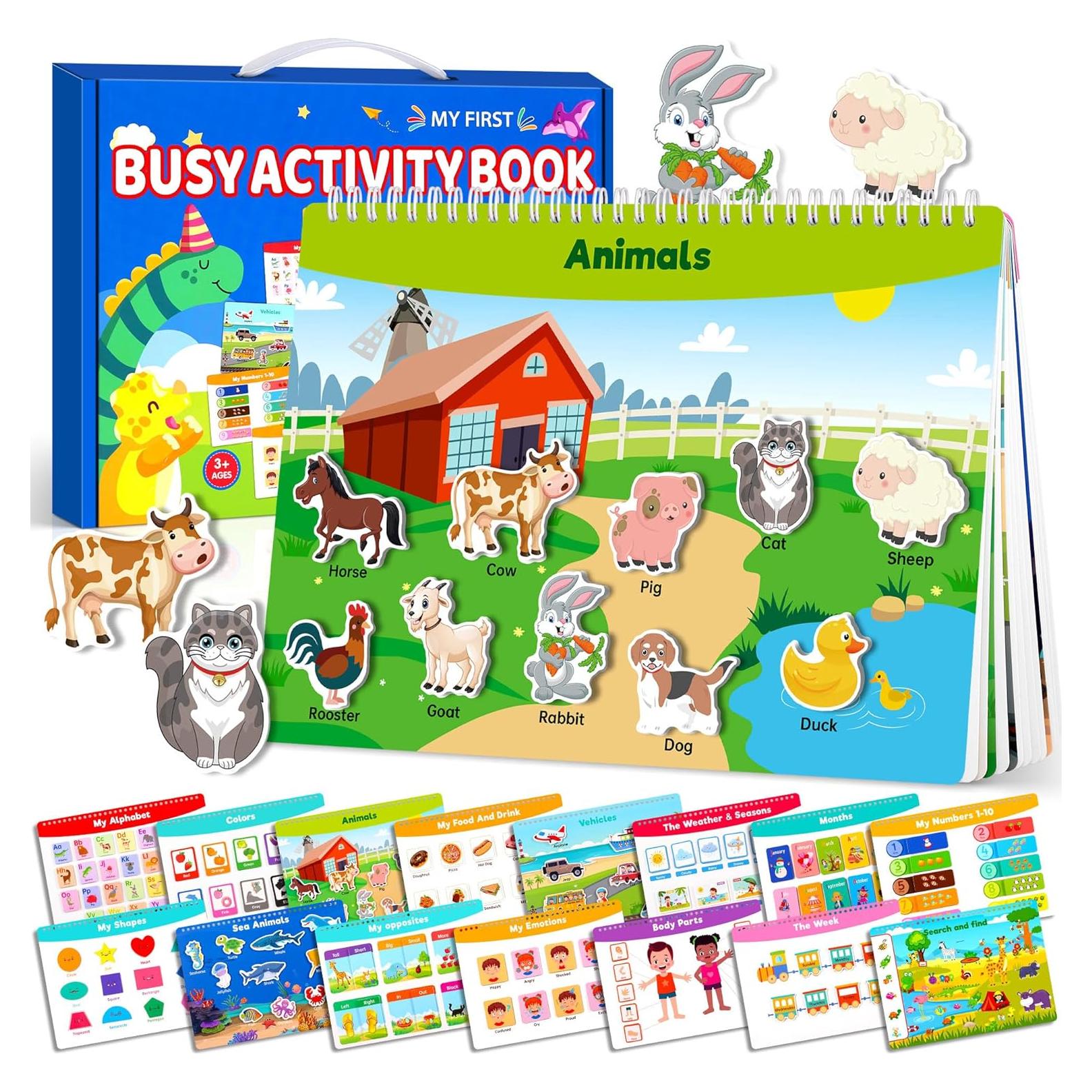 Libro Ocupado Montessori NOWRICH 28 Temas para Niños 3+