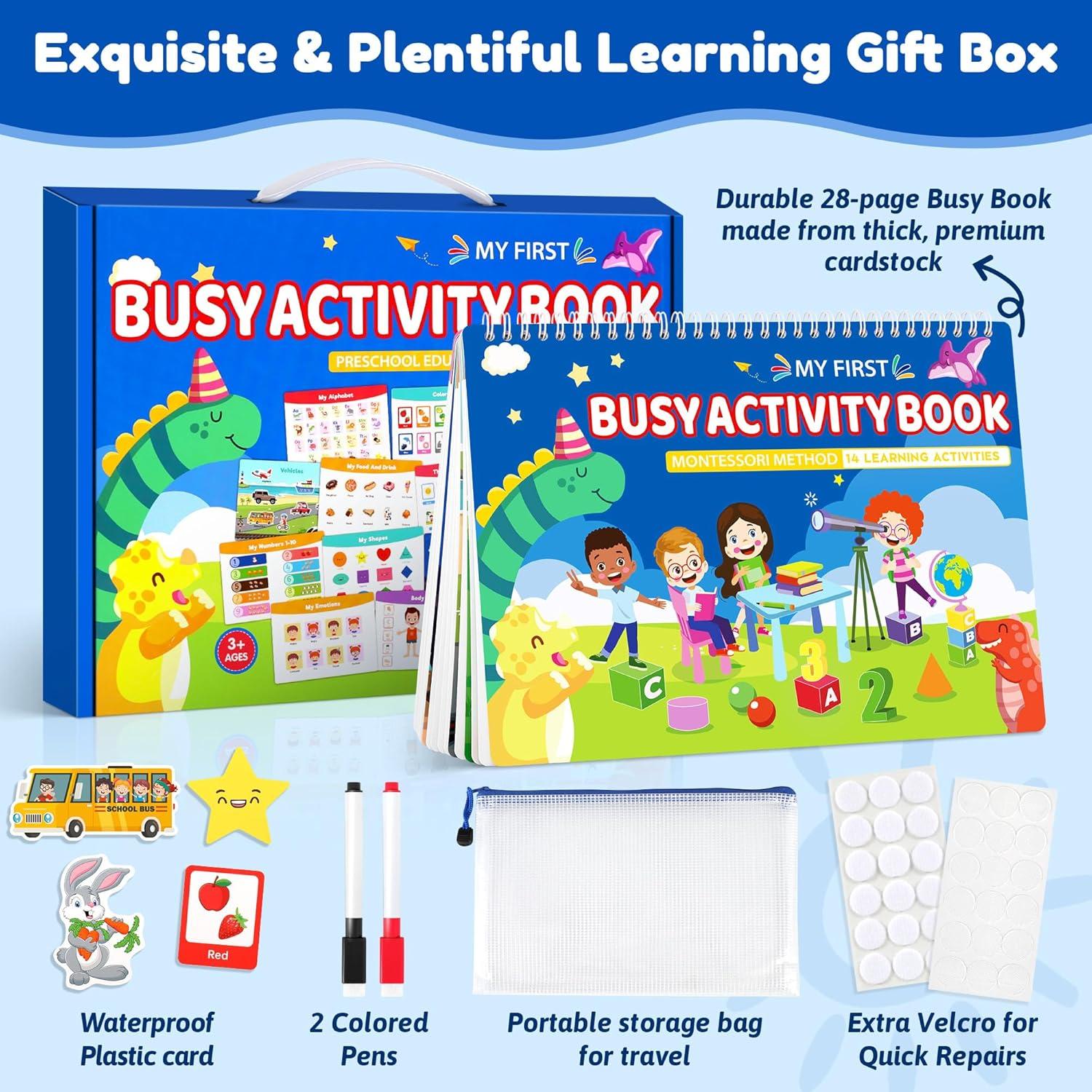 Libro Ocupado Montessori NOWRICH 28 Temas para Niños 3+