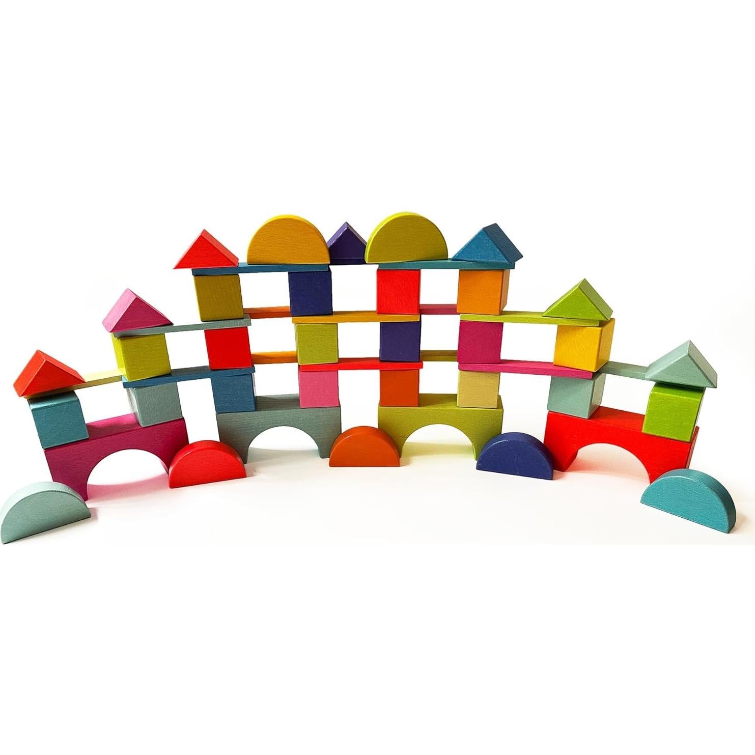 Bloques de Construcción de Madera Quiggly Montessori 68 Piezas