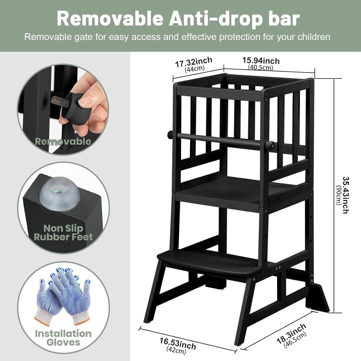Torre de Aprendizaje Cosyland para Niños - Taburete Ajustable 90 cm