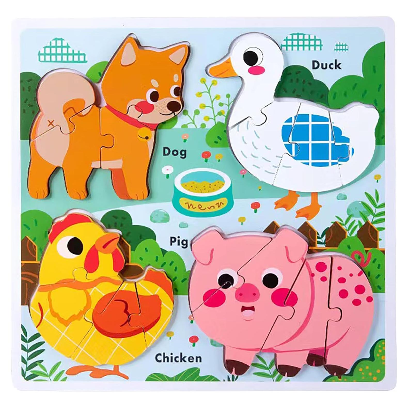 Rompecabezas de Madera Animales de Granja HT HONOR 30.48 cm