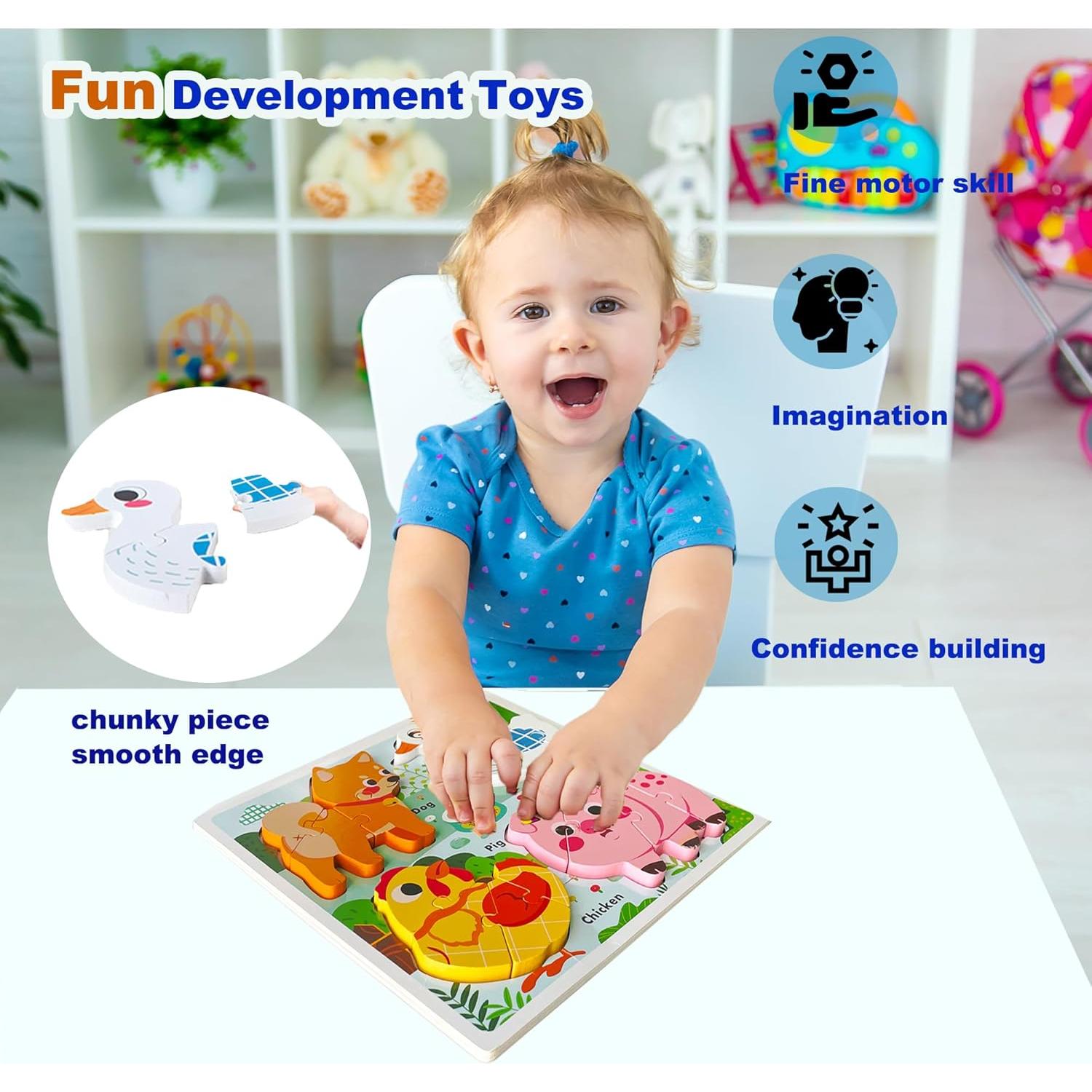 Rompecabezas de Madera Animales de Granja HT HONOR 30.48 cm