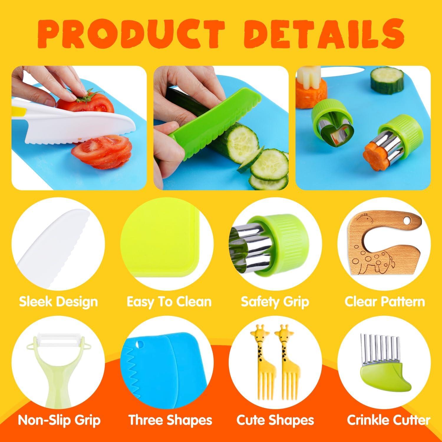 Juego de cuchillos seguros para niños Doiaz 29 piezas