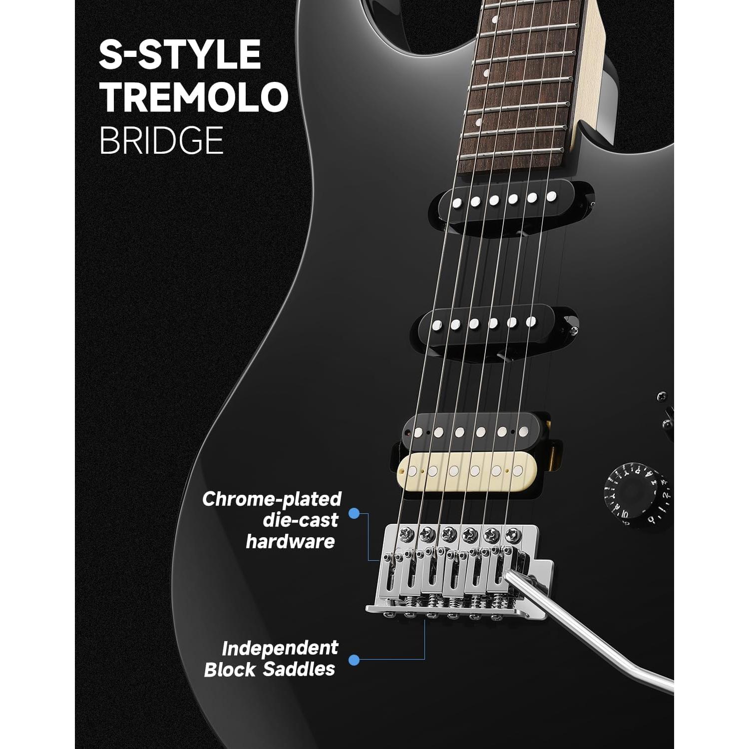 Guitarra Eléctrica Donner DMT-66 39" para Principiantes Negra