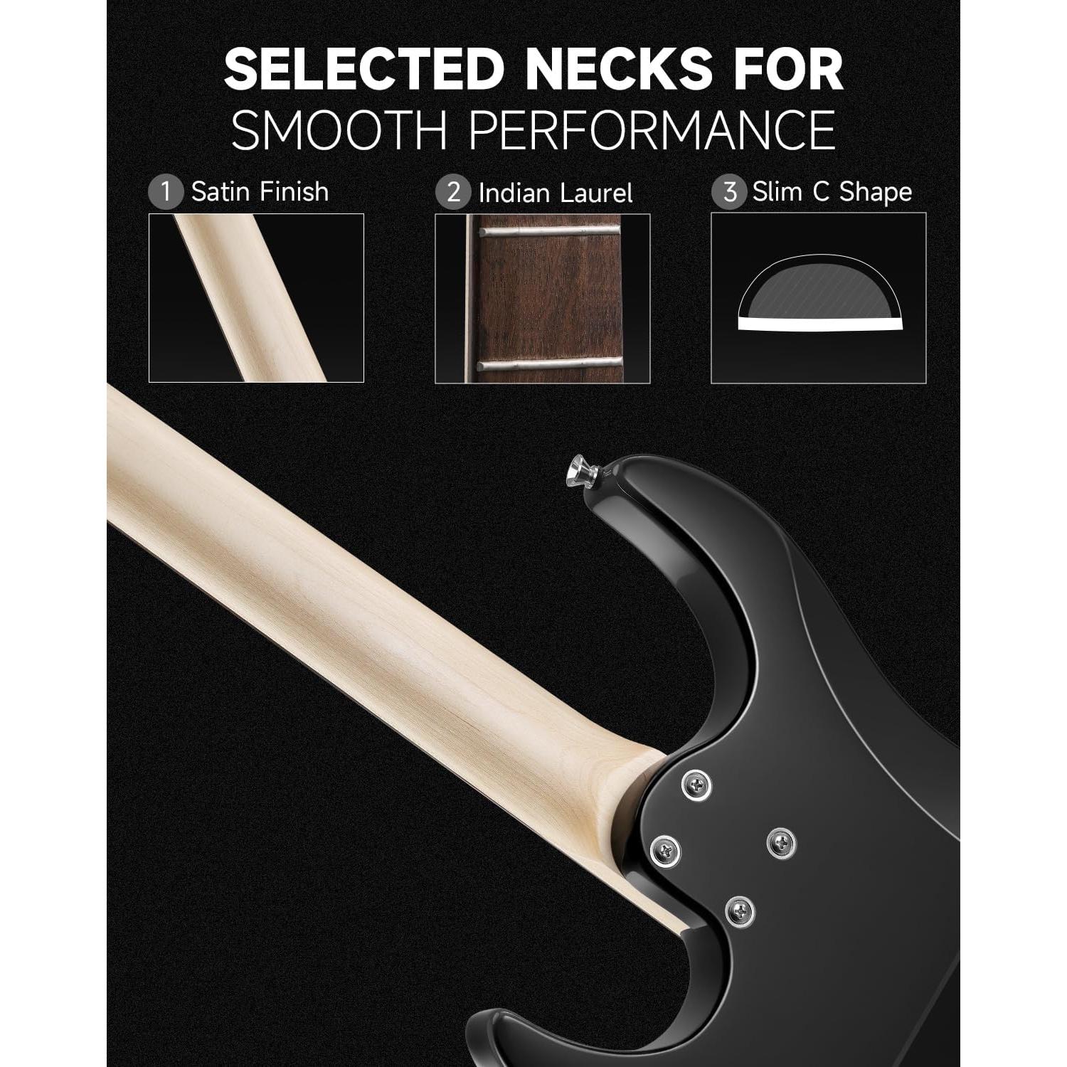 Guitarra Eléctrica Donner DMT-66 39" para Principiantes Negra