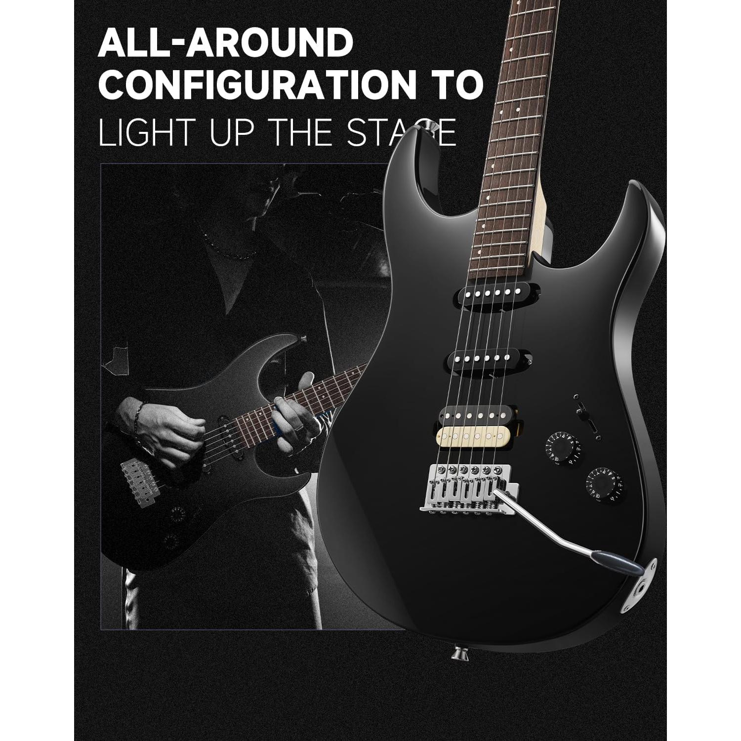 Guitarra Eléctrica Donner DMT-66 39" para Principiantes Negra