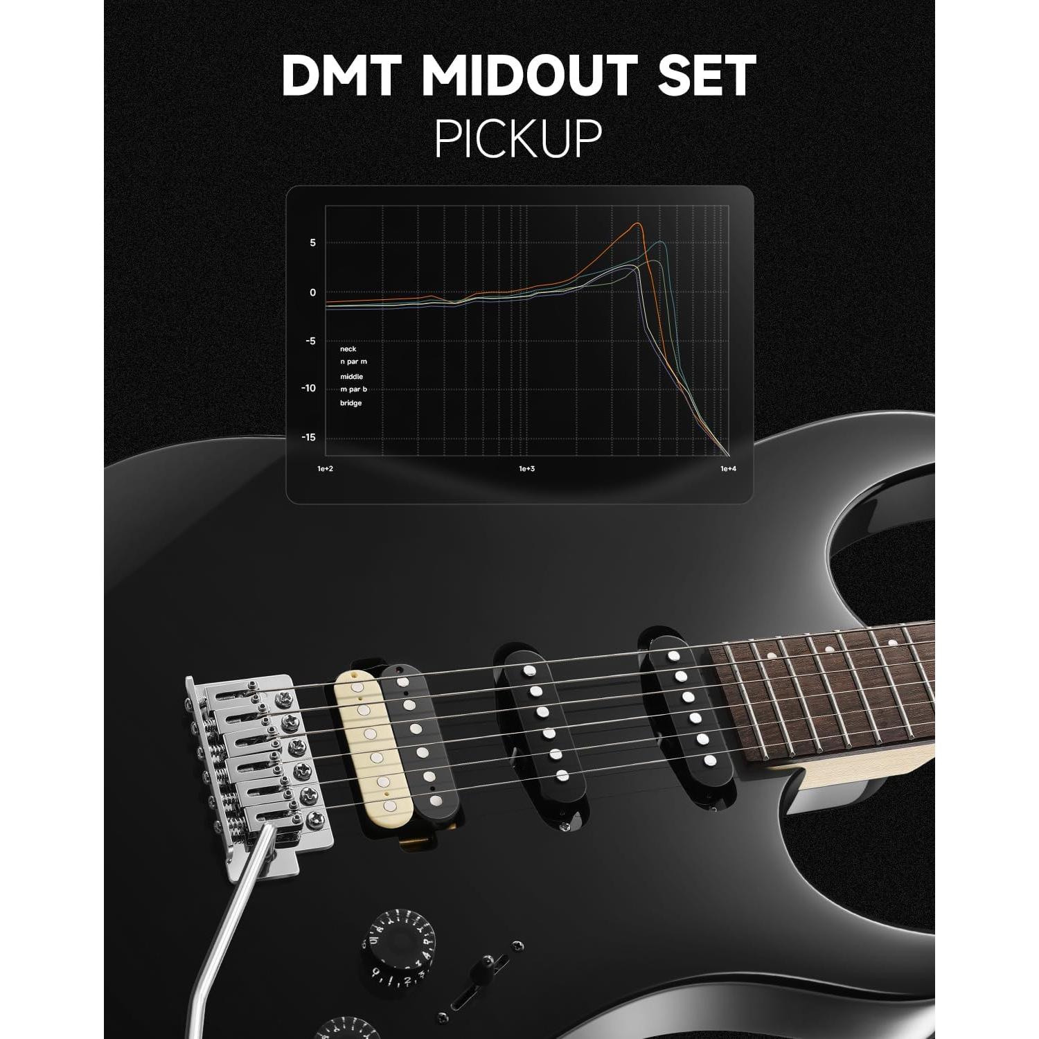 Guitarra Eléctrica Donner DMT-66 39" para Principiantes Negra