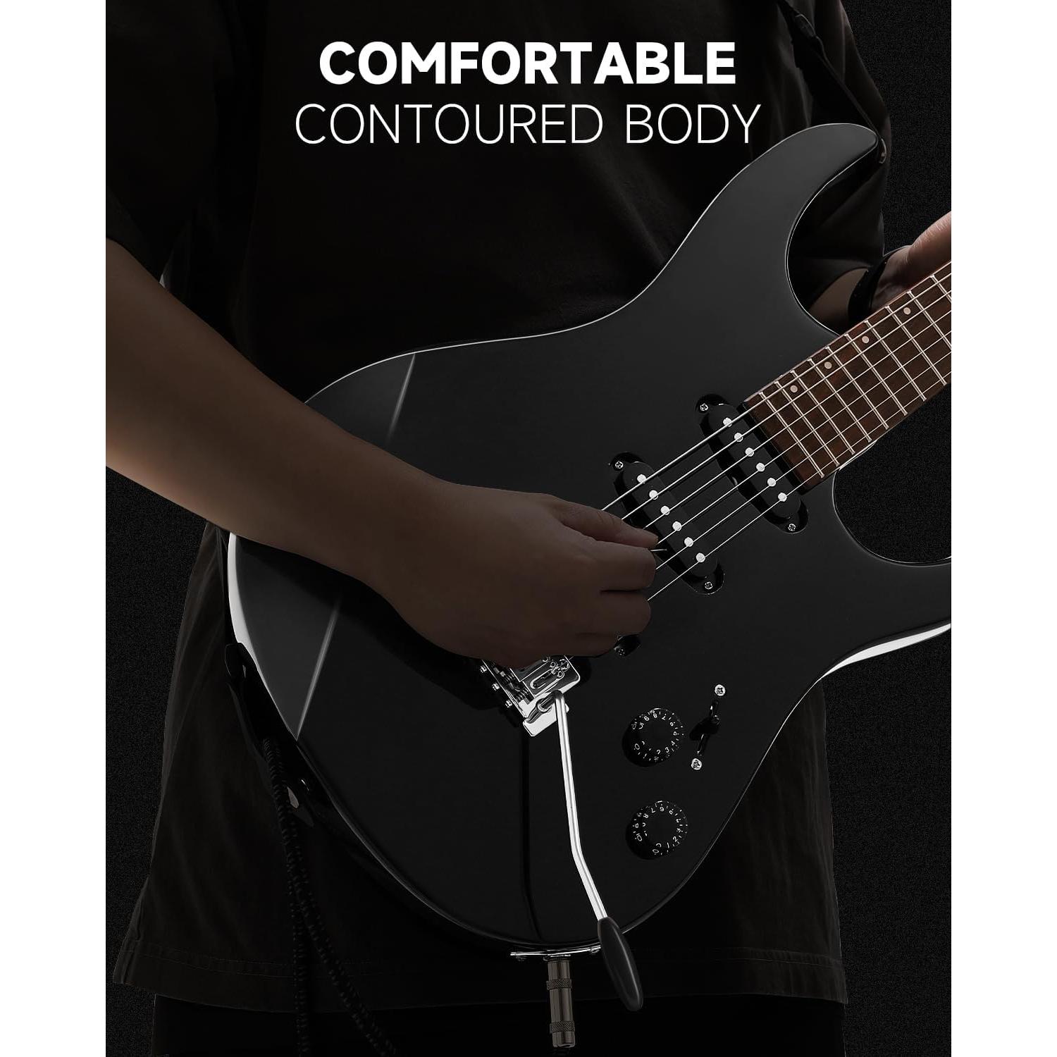 Guitarra Eléctrica Donner DMT-66 39" para Principiantes Negra