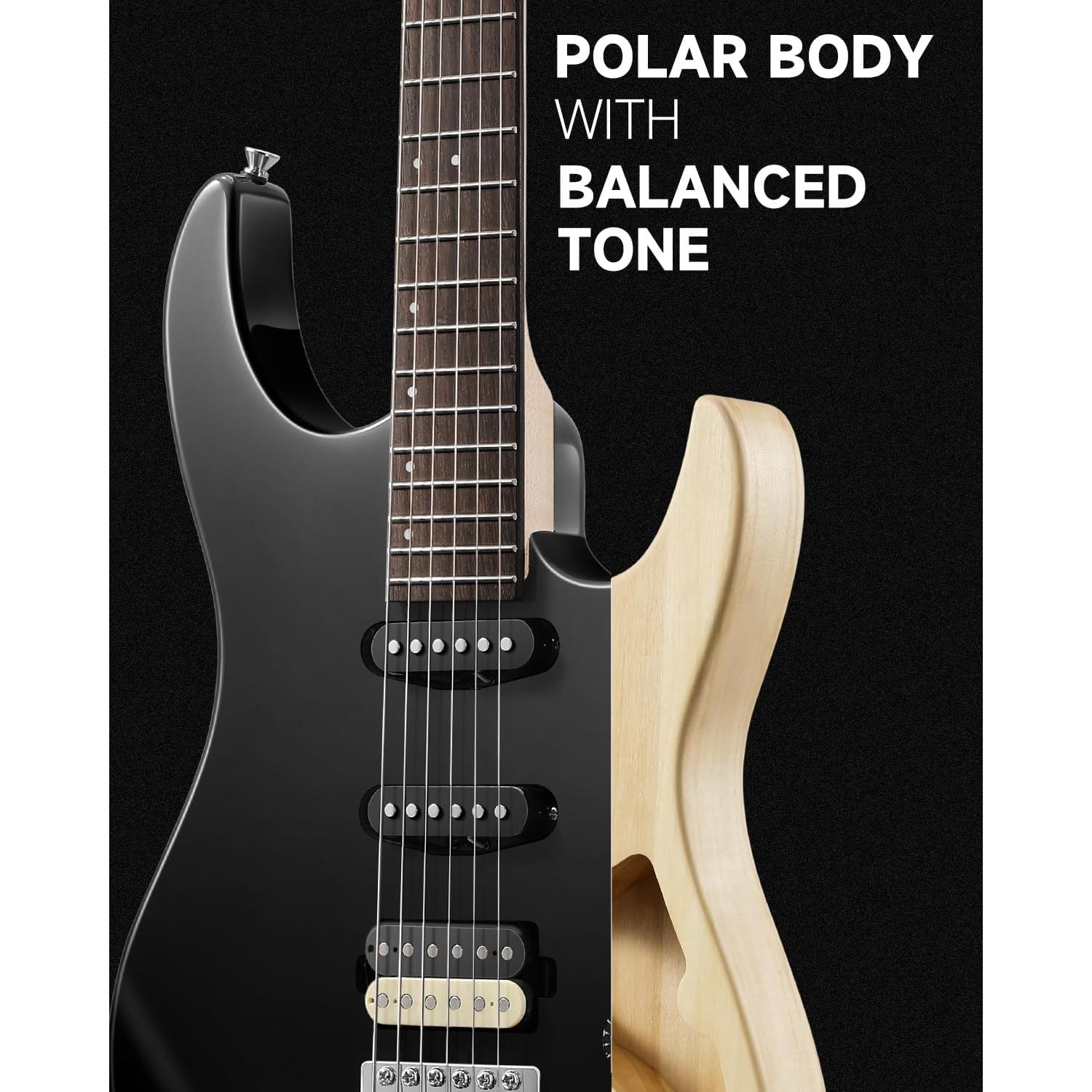 Guitarra Eléctrica Donner DMT-66 39" para Principiantes Negra