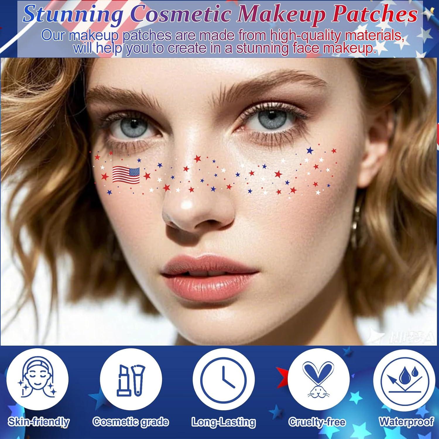 Tatuajes Temporales Patrióticos Boko 10 Pcs 4 de Julio