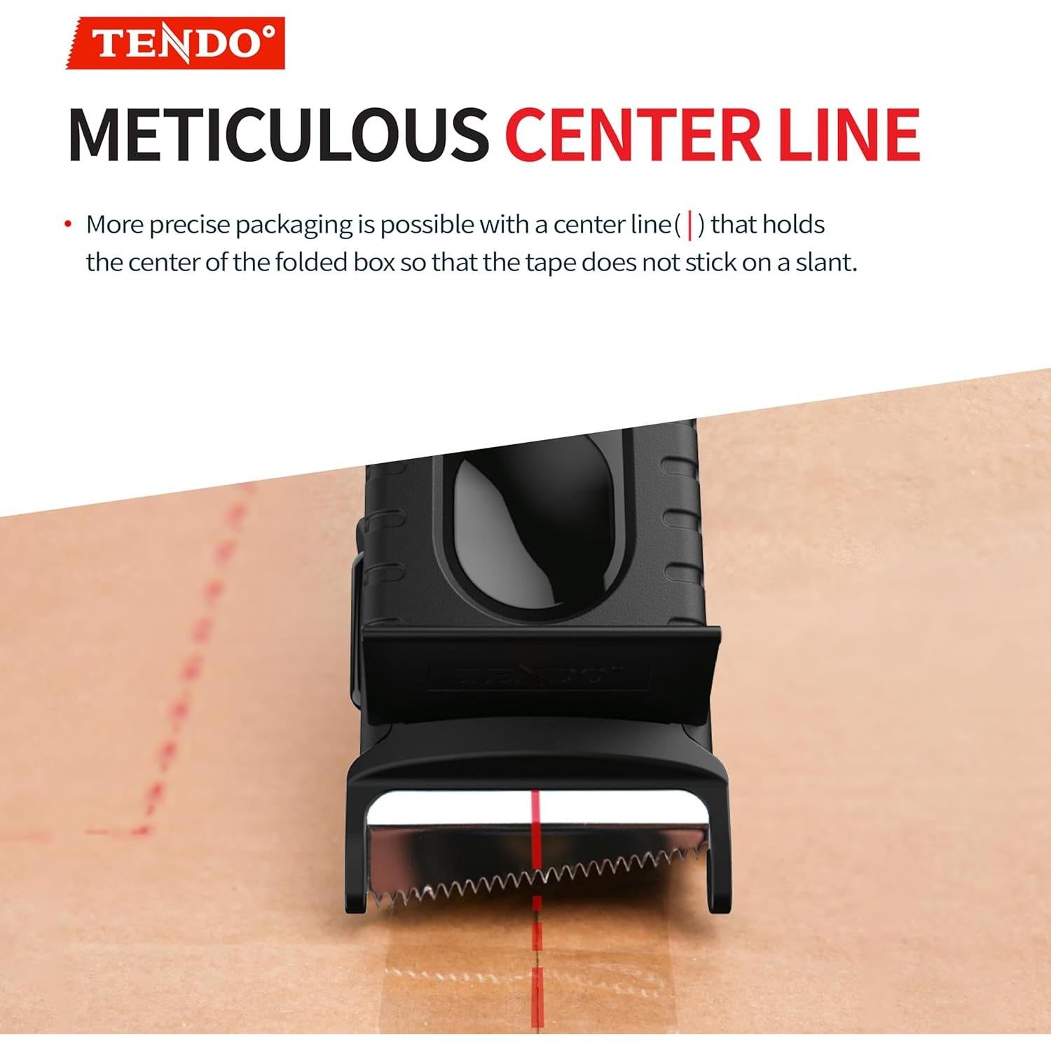 Dispensador de Cinta TENDO 2" Negro - Cuchilla Inclinada 10°