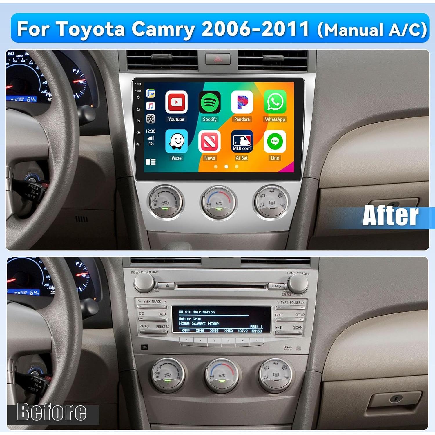 Estéreo de Coche Roinvou para Toyota Camry 2006-2011, 10.1" HD, Carplay, Android Auto, Bluetooth 5.0