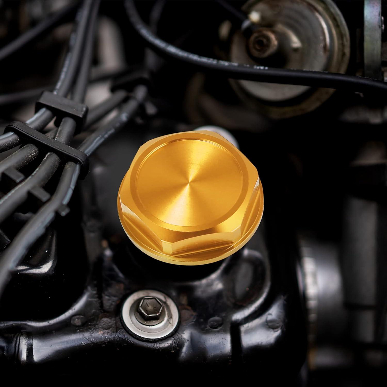 Tapa de Llenado de Aceite X AUTOHAUX Aluminio Dorado 31mm