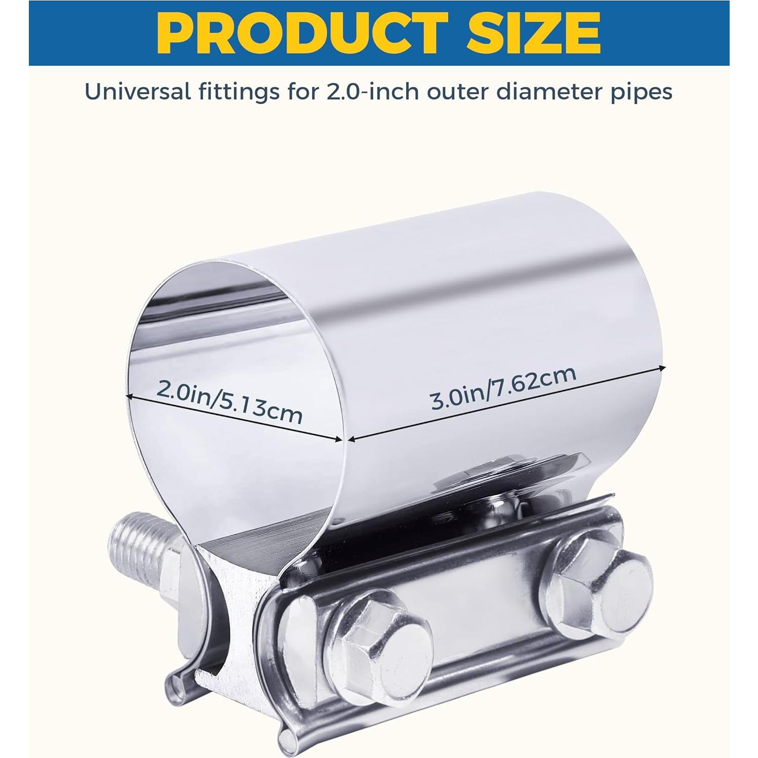 Abrazadera de Escape UBOG 2" a 4" Acero Inoxidable