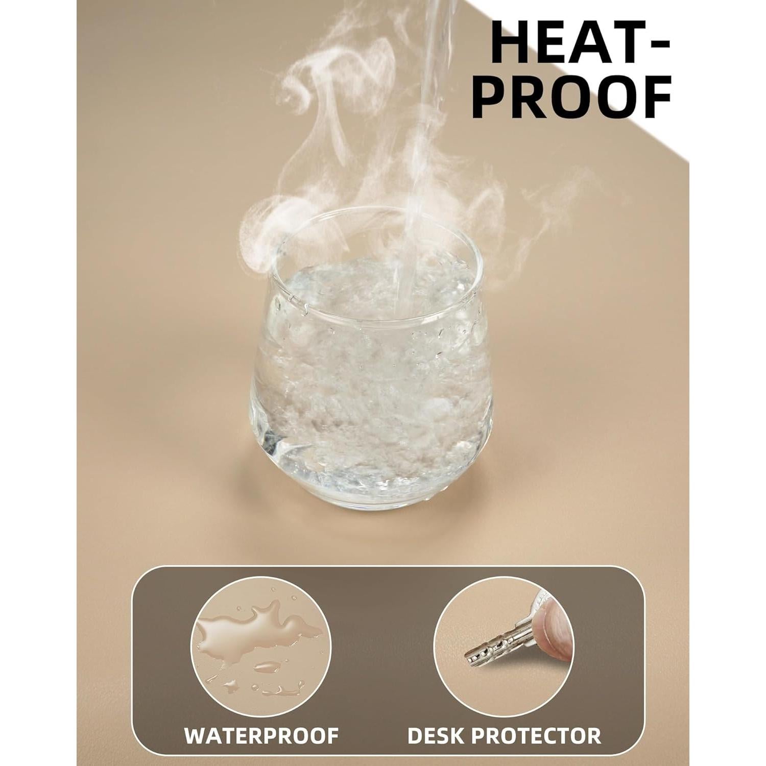 Alfombrilla Antideslizante AFIING Beige 61x35 cm Cuero PU