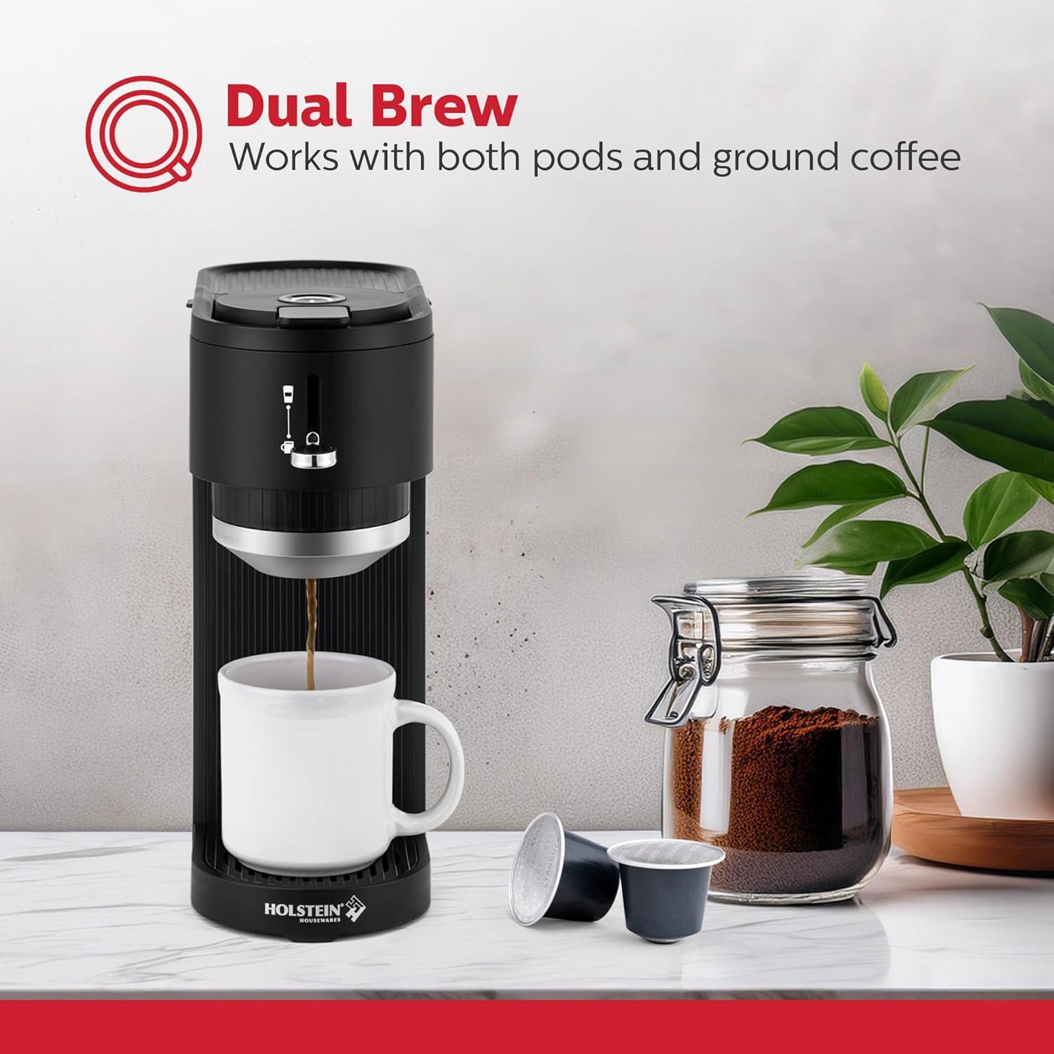 Cafetera de Una Sola Taza Holstein Housewares 2-en-1 420ml